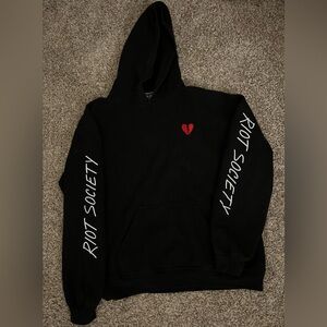 Riot Society Black Sweater with Red Heart